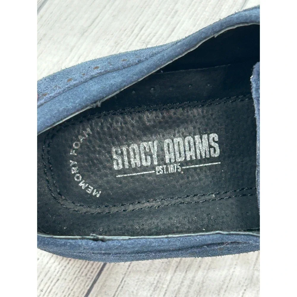 Stacy Adams Oxfords Mens 11 Blue‎ Leather Lace Up Cap Toe Dress Shoes